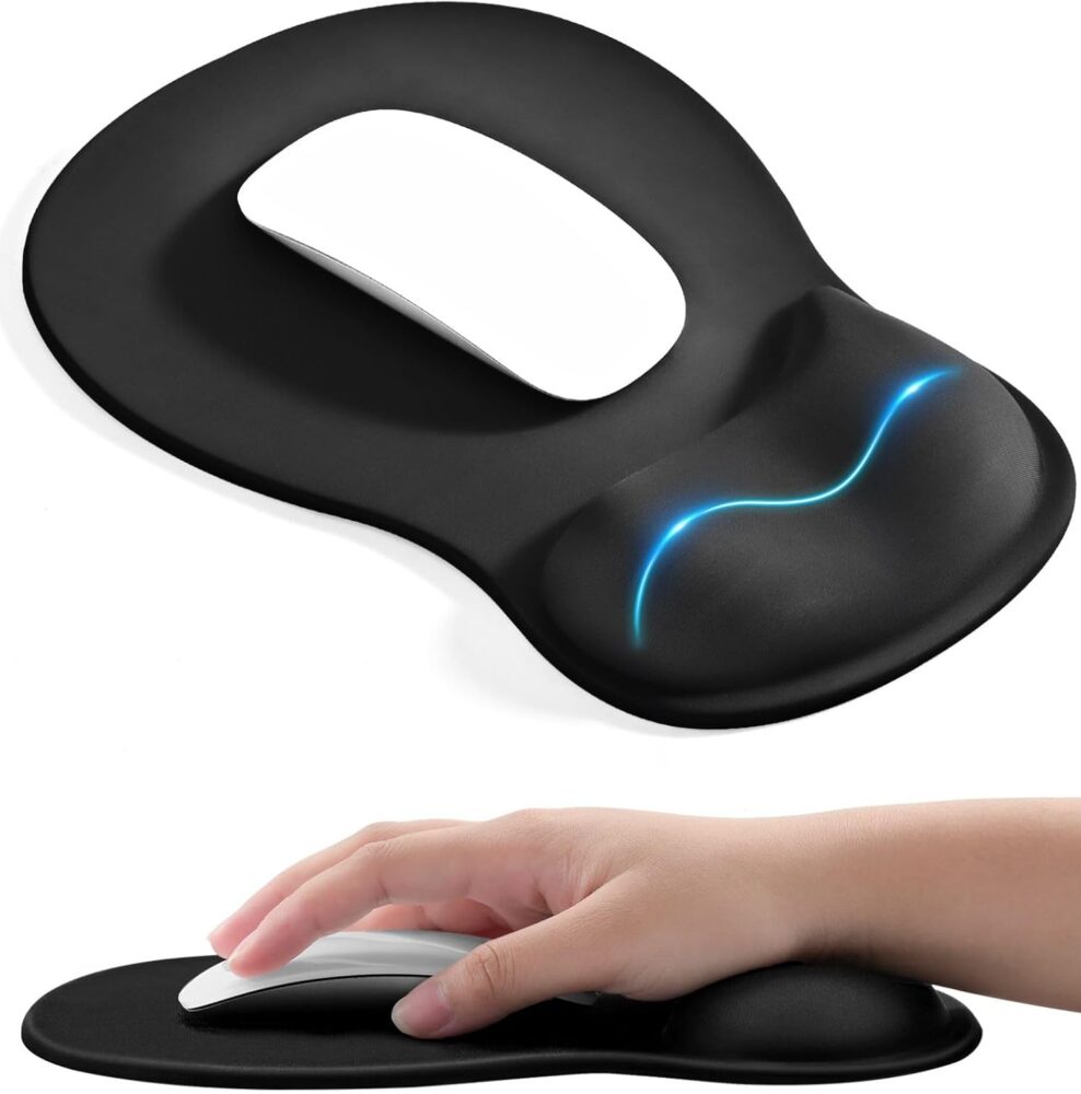 EooCoo Mouse Pad with Gel Wrist Rest, Ergonomic Mousepad Wrist Alignment